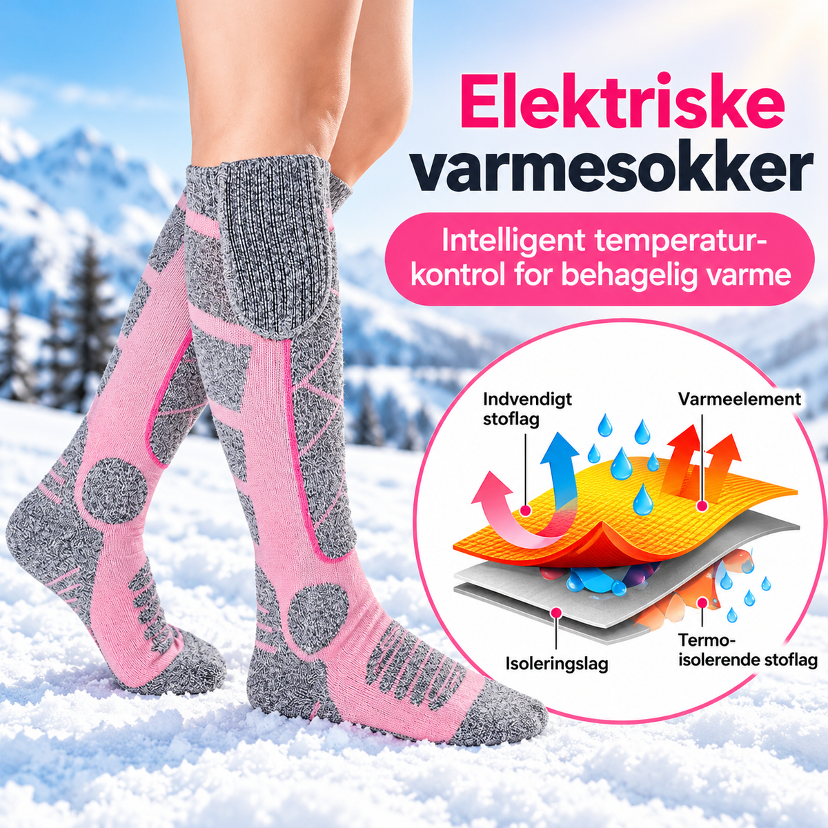 VarmeFødder™ – Hold fødderne varme hele vinteren med genopladelige varmestrømper