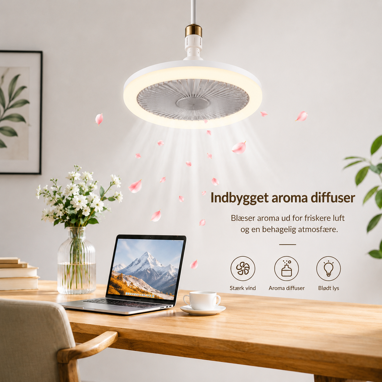 AirLuxe™ Loftvifte med Lys – Kølig komfort med elegant design