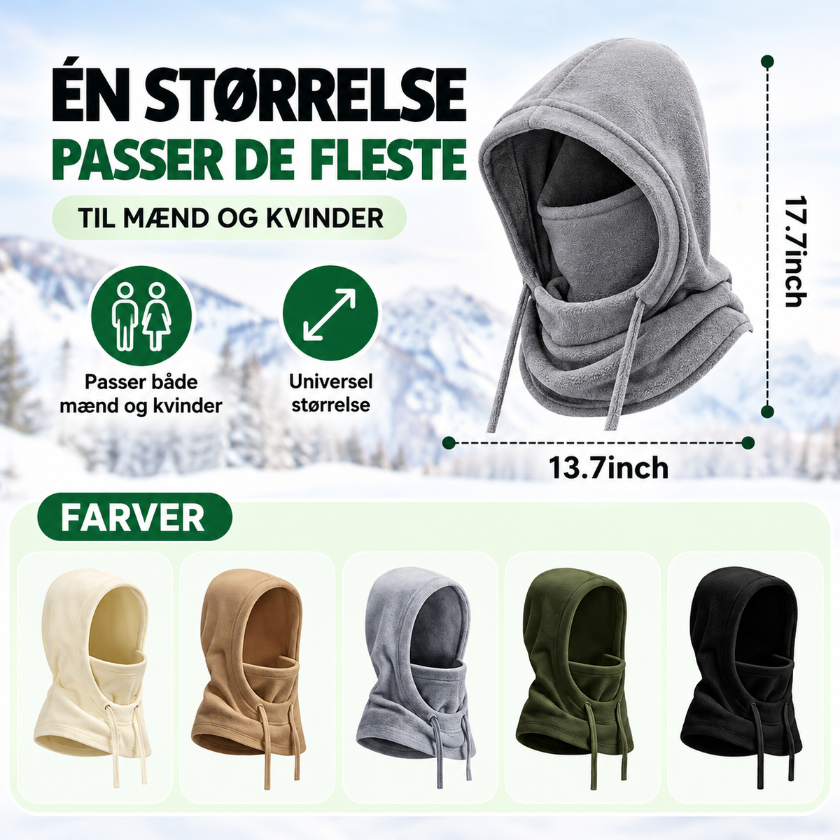 VinterVarm™ – Hold hoved, ansigt og hals varme på kolde vinterdage