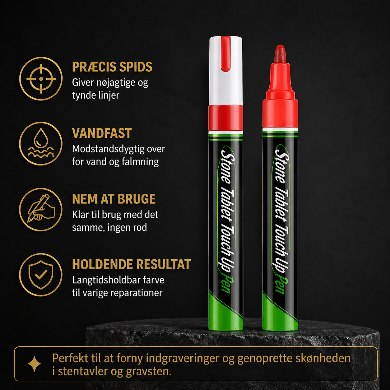 Memoria™ GravPen Guld – Genskab klare og værdige inskriptioner på få minutter