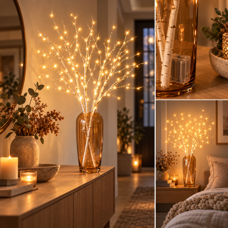 LysGrene™ – Skab en varm og hyggelig stemning med smukke LED-grene
