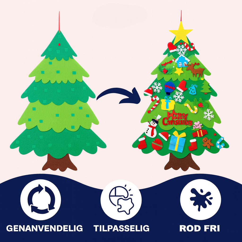 JuleFryn™ – Den magiske filtjuletræ for små hænder