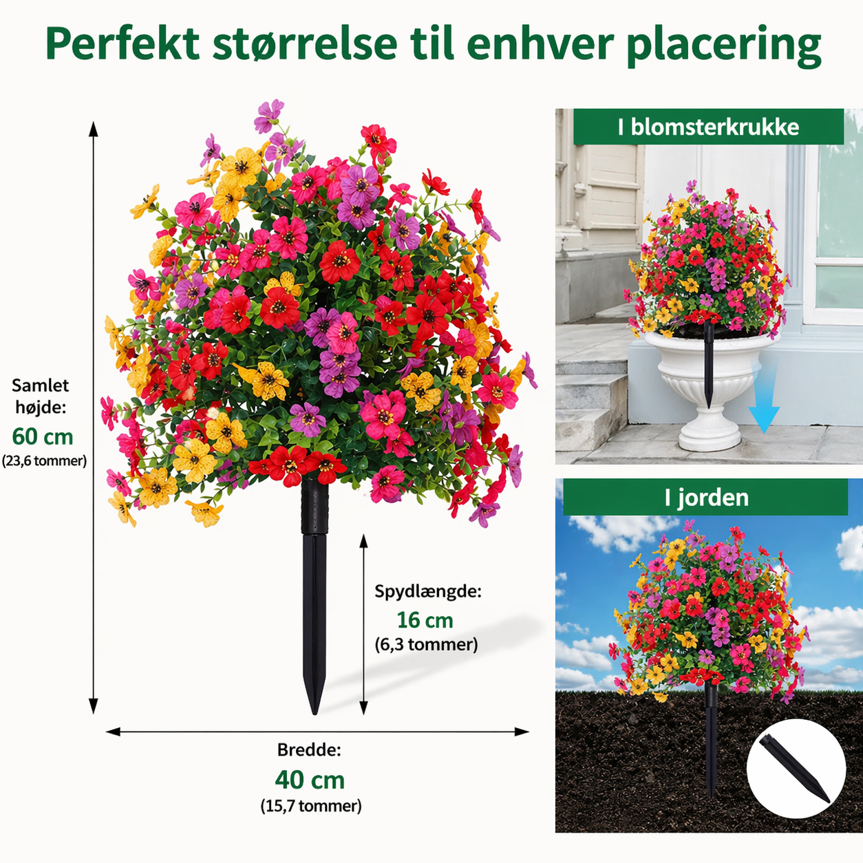 EverGrøn™ Blomsterkugle – Perfekt grønt look hele året uden vedligeholdelse