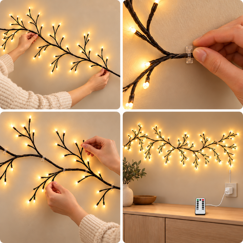 JuleGlimt™ – Lysende LED-grene, der skaber magisk julestemning
