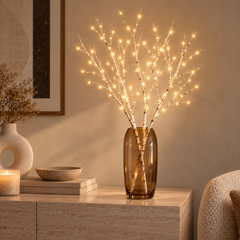 LysGrene™ – Skab en varm og hyggelig stemning med smukke LED-grene