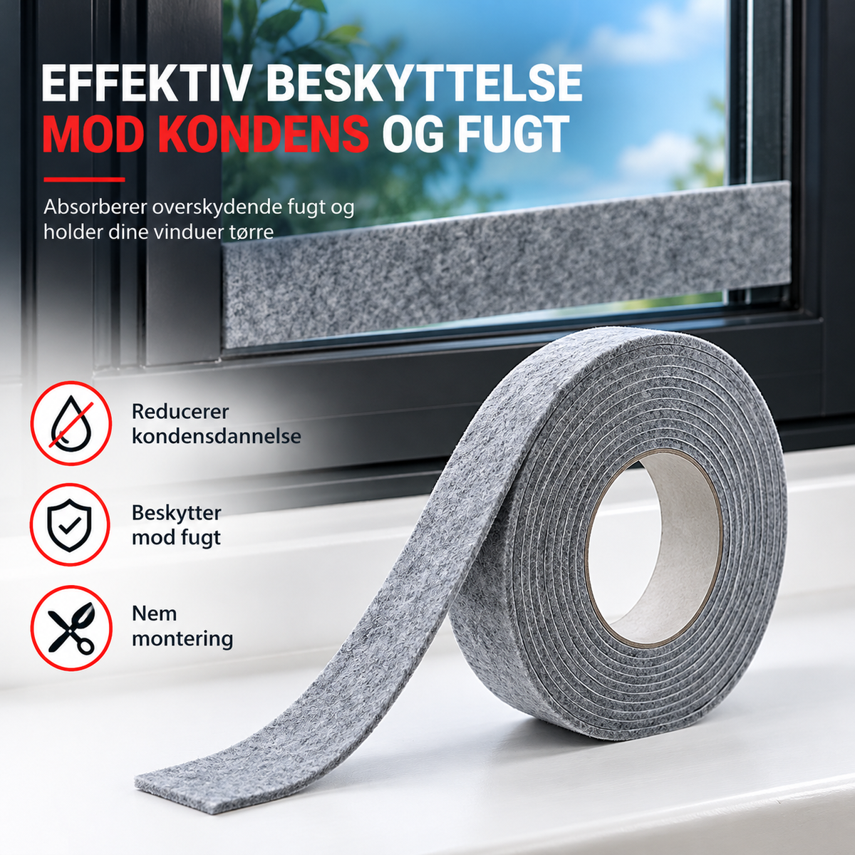 DugStop™ – Absorber kondens fra vinduer og hold vindueskarmen tør