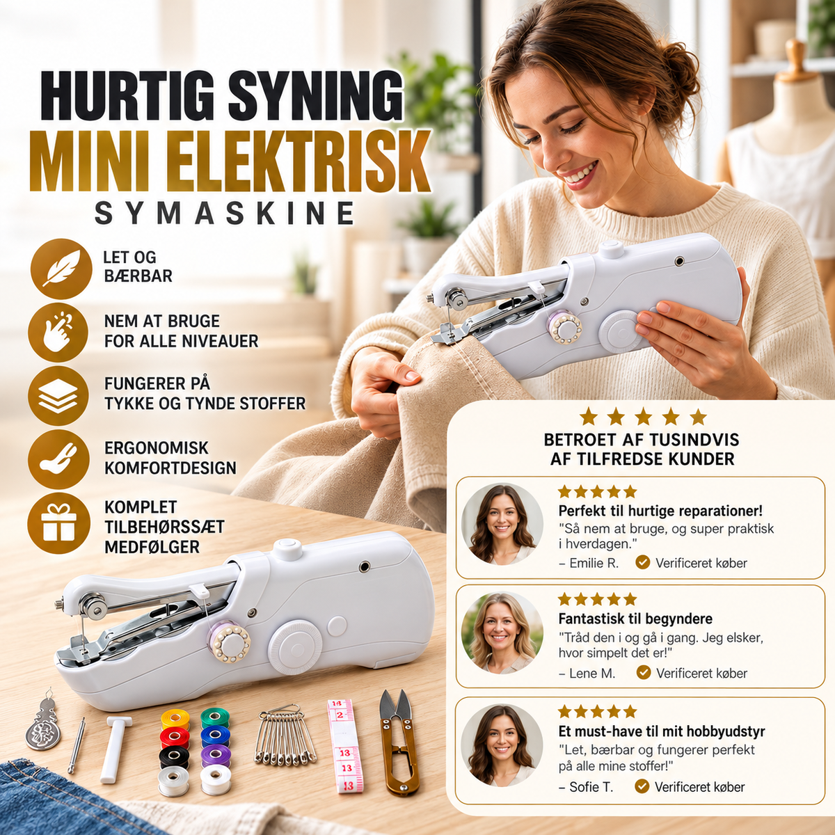 SyLet™ – Reparér dit tøj på få minutter med den smarte, håndholdte symaskine