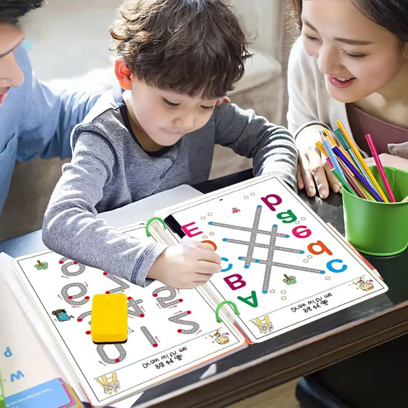 SkriveSmart™ – Genanvendelig skrivebog for nysgerrige børn