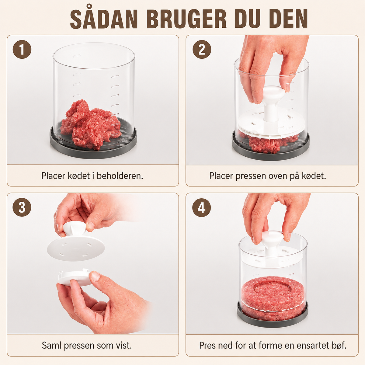 BurgerForm™ – Form perfekte burgere hver eneste gang