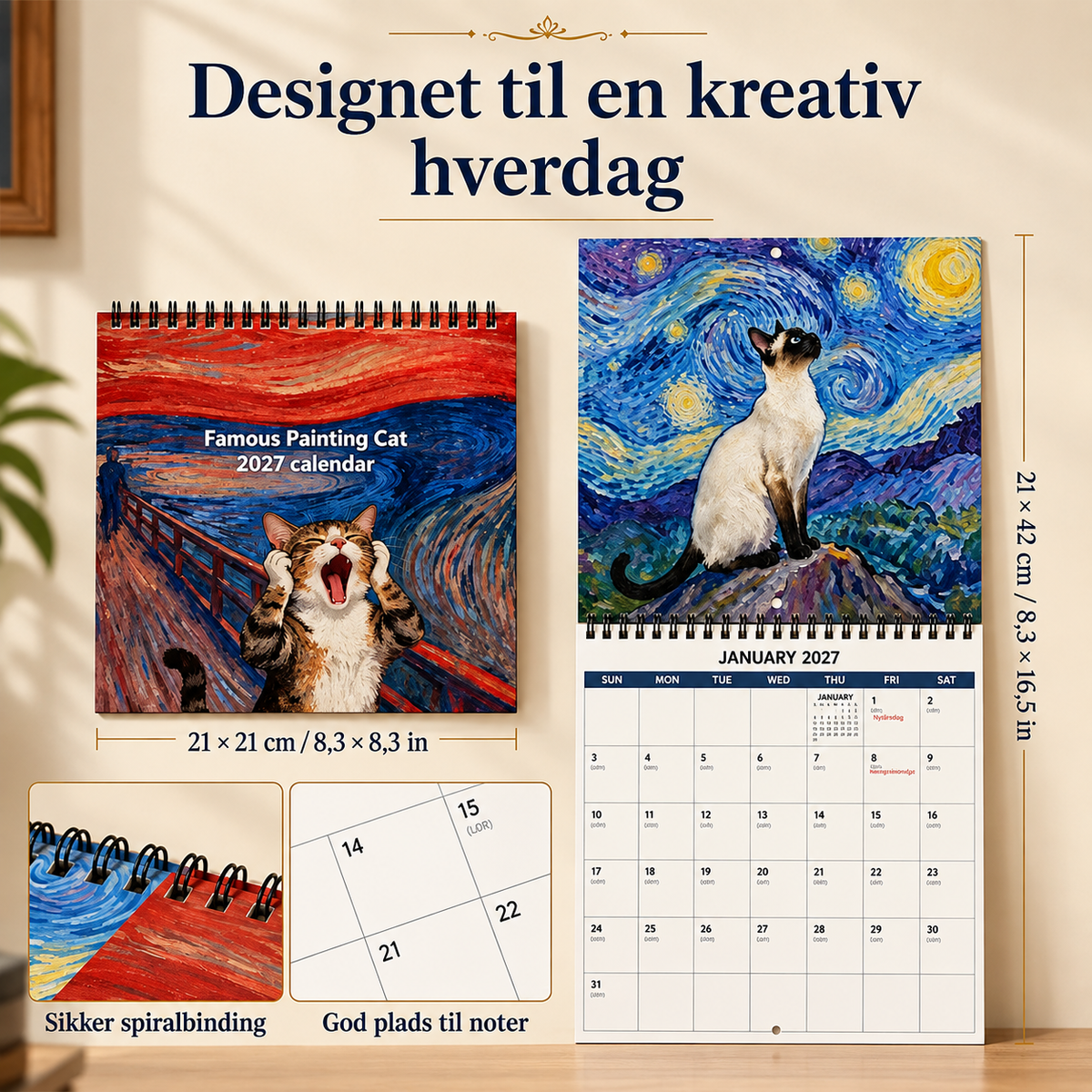 KunstKatte™ – Verdensberømt kunst møder kattehumor hele året