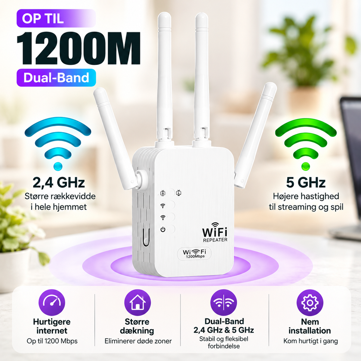 WiFiBoost™ – Få stærkere og mere stabilt WiFi i hele hjemmet