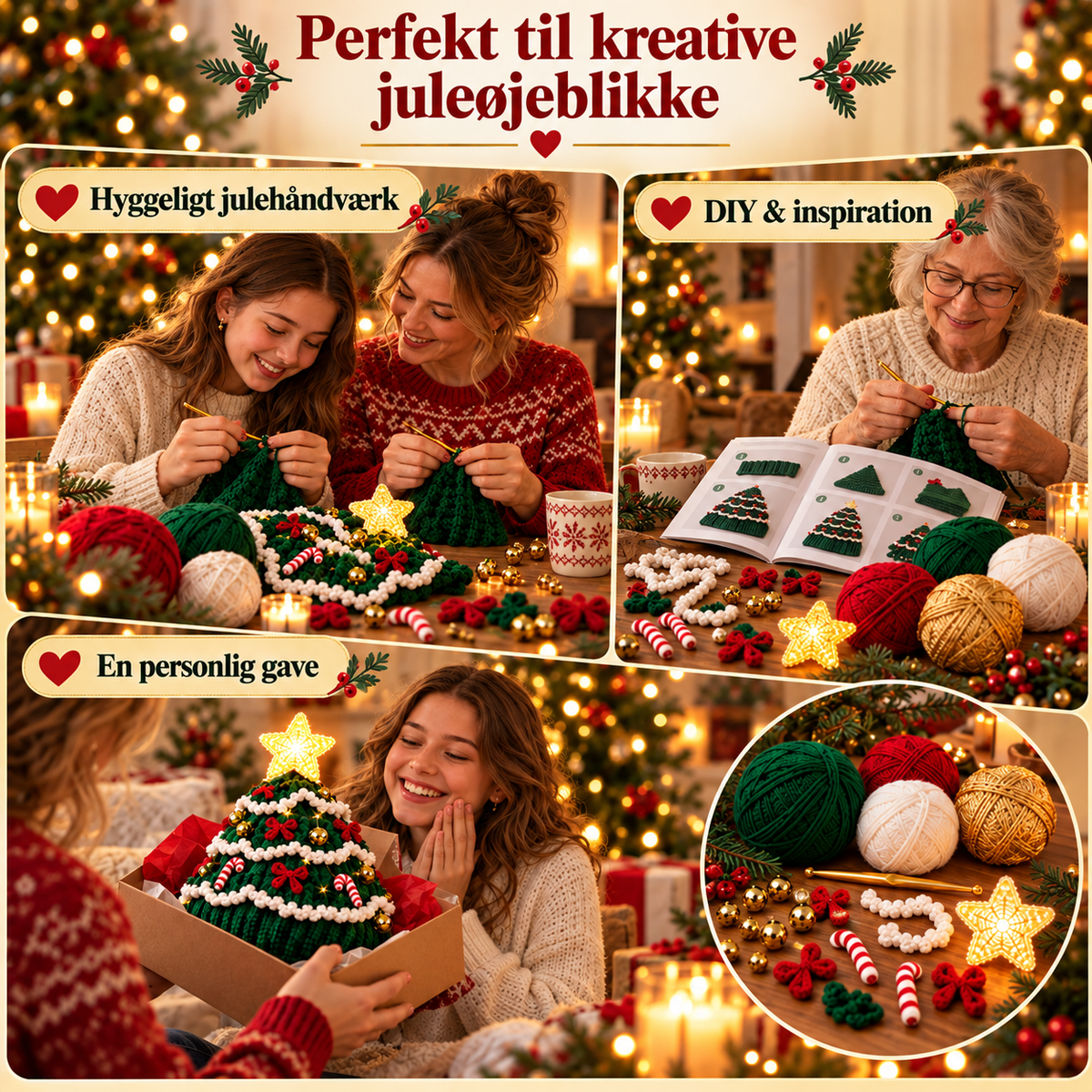 JuleHygge™ – Hækl din egen hyggelige juletræshue