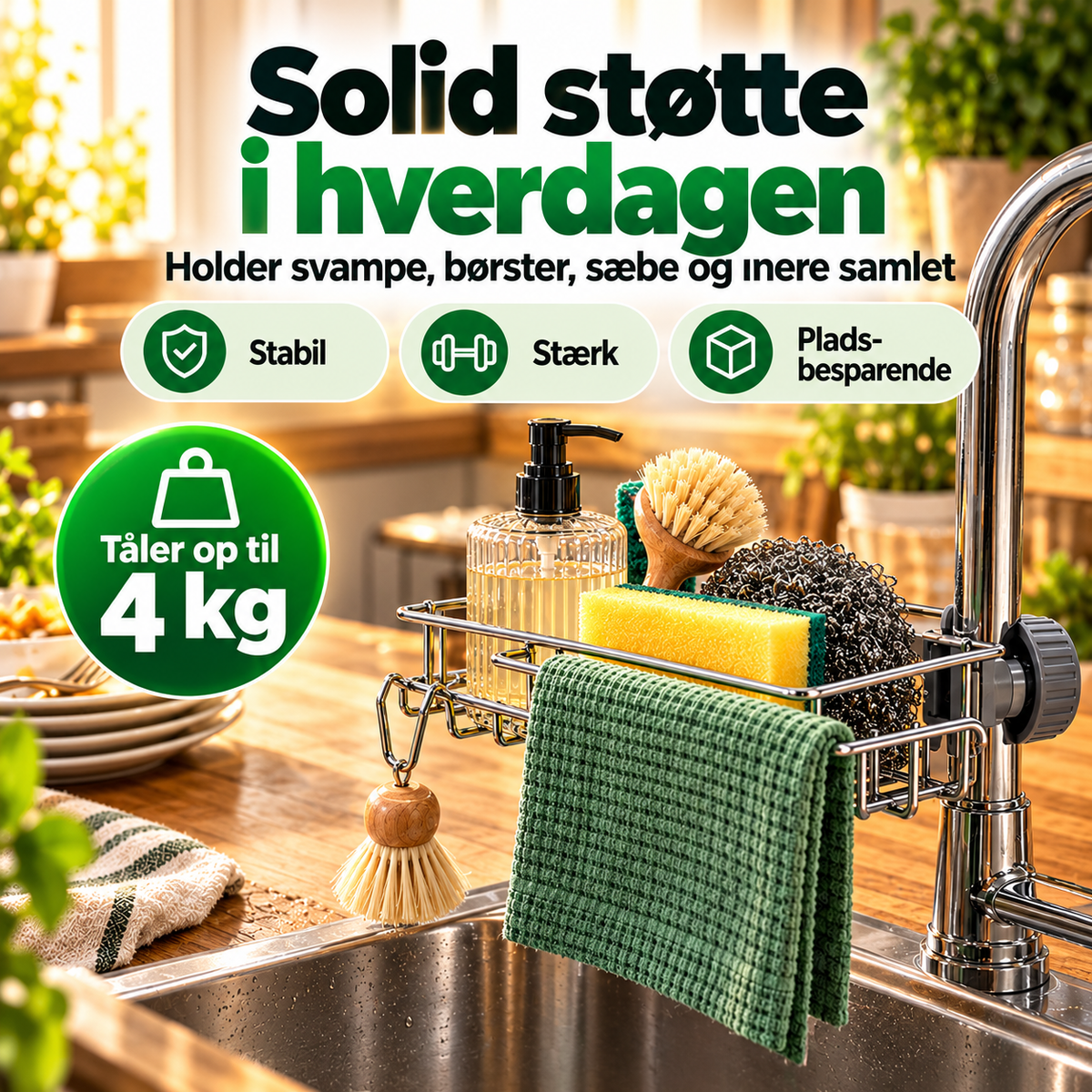 VaskOrden™ – Hold svampe og opvaskeredskaber samlet ved vasken