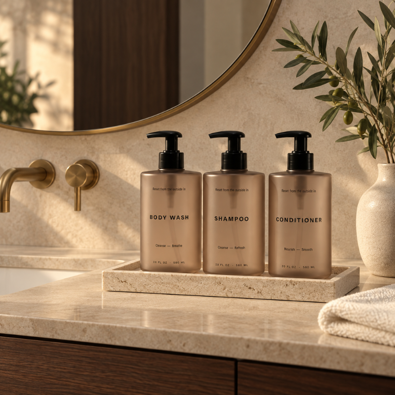 BadeOrden™ – Stilrene dispensere til shampoo, balsam og showergel