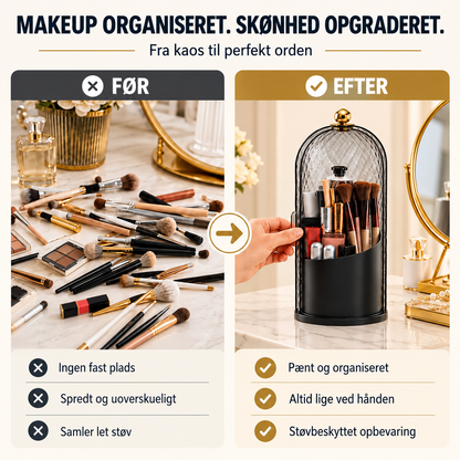 MakeupOrden™ – Hold styr på din makeup med 360° roterende opbevaring