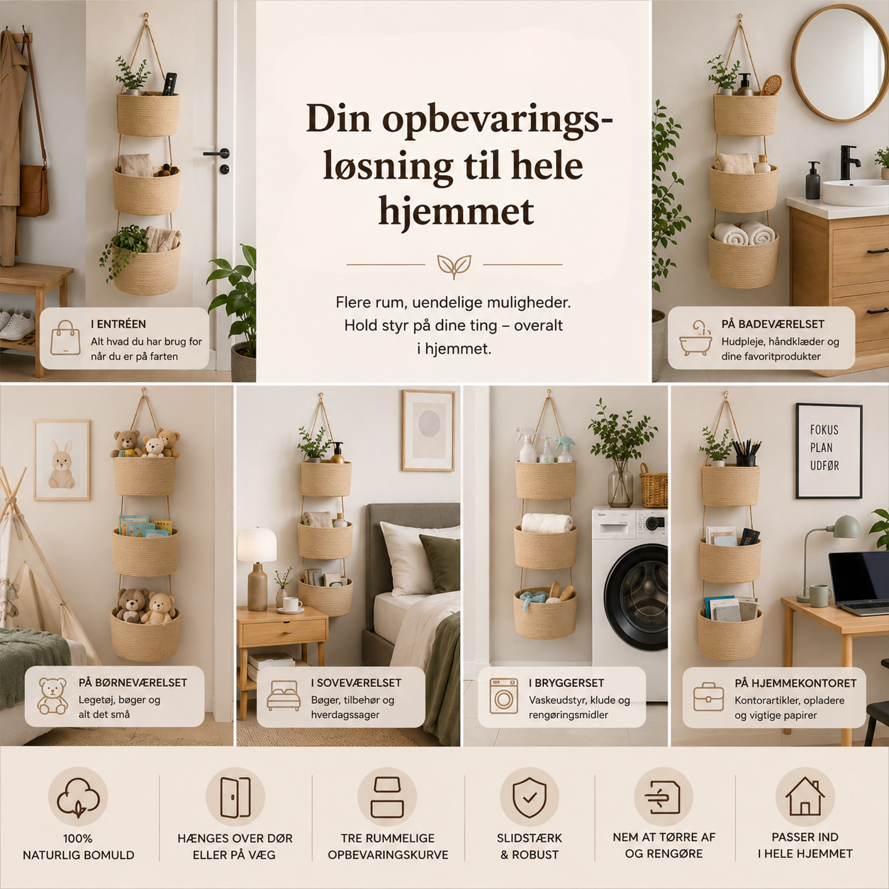 HængeKurv™ – Stilfuld opbevaring til hele hjemmet