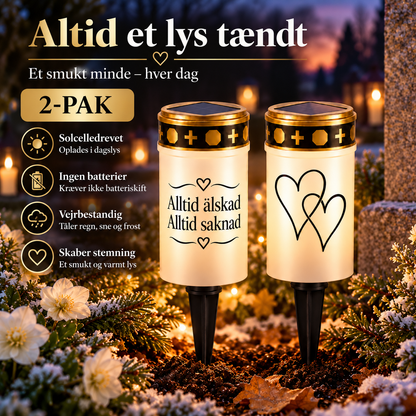 GravLys™ – Smukke mindelys med LED, solcelle og batteridrift