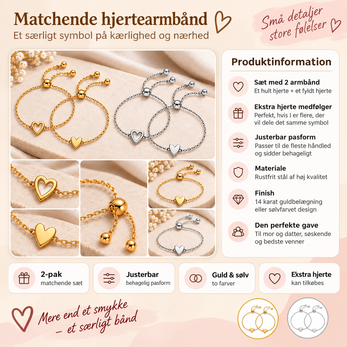 HjerteBånd™ – To matchende armbånd, ét særligt bånd