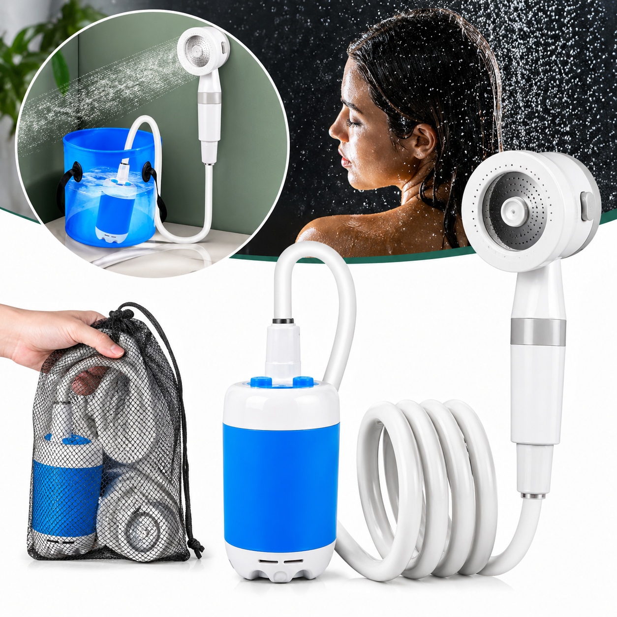 AquaGo™ Portabel Vandpumpe (Kit) – Få vand hvor som helst med kraftfuldt og fleksibelt flow