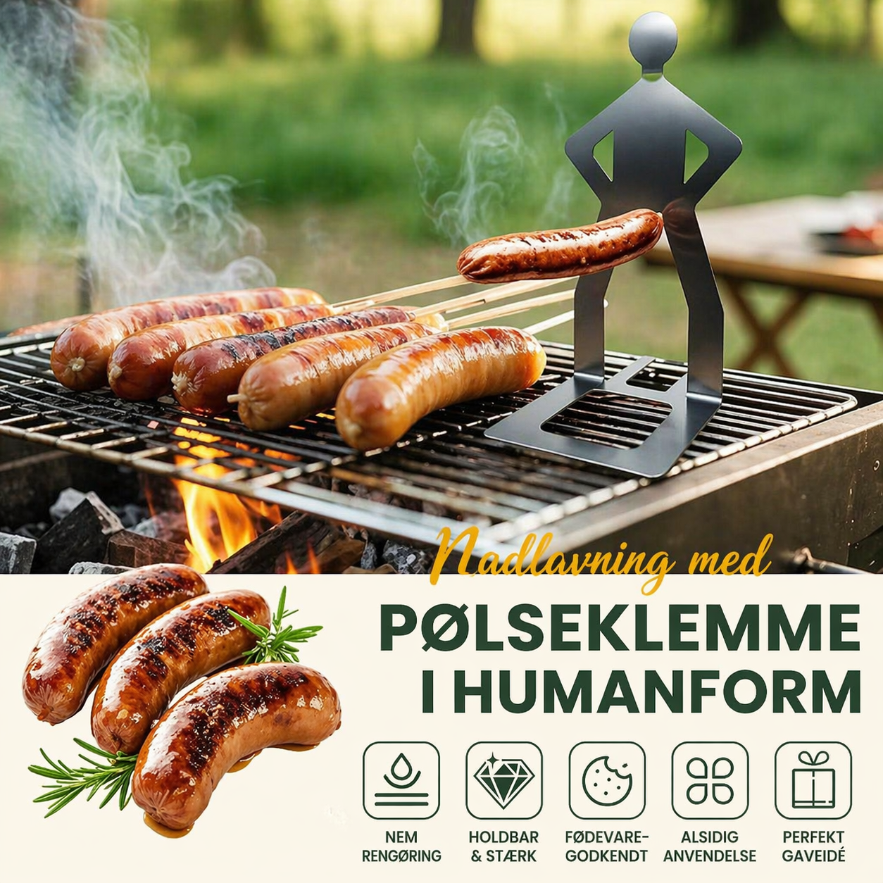 GrillMester™ Pølkeholder – Perfekt grillning uden besvær (og med et smil)
