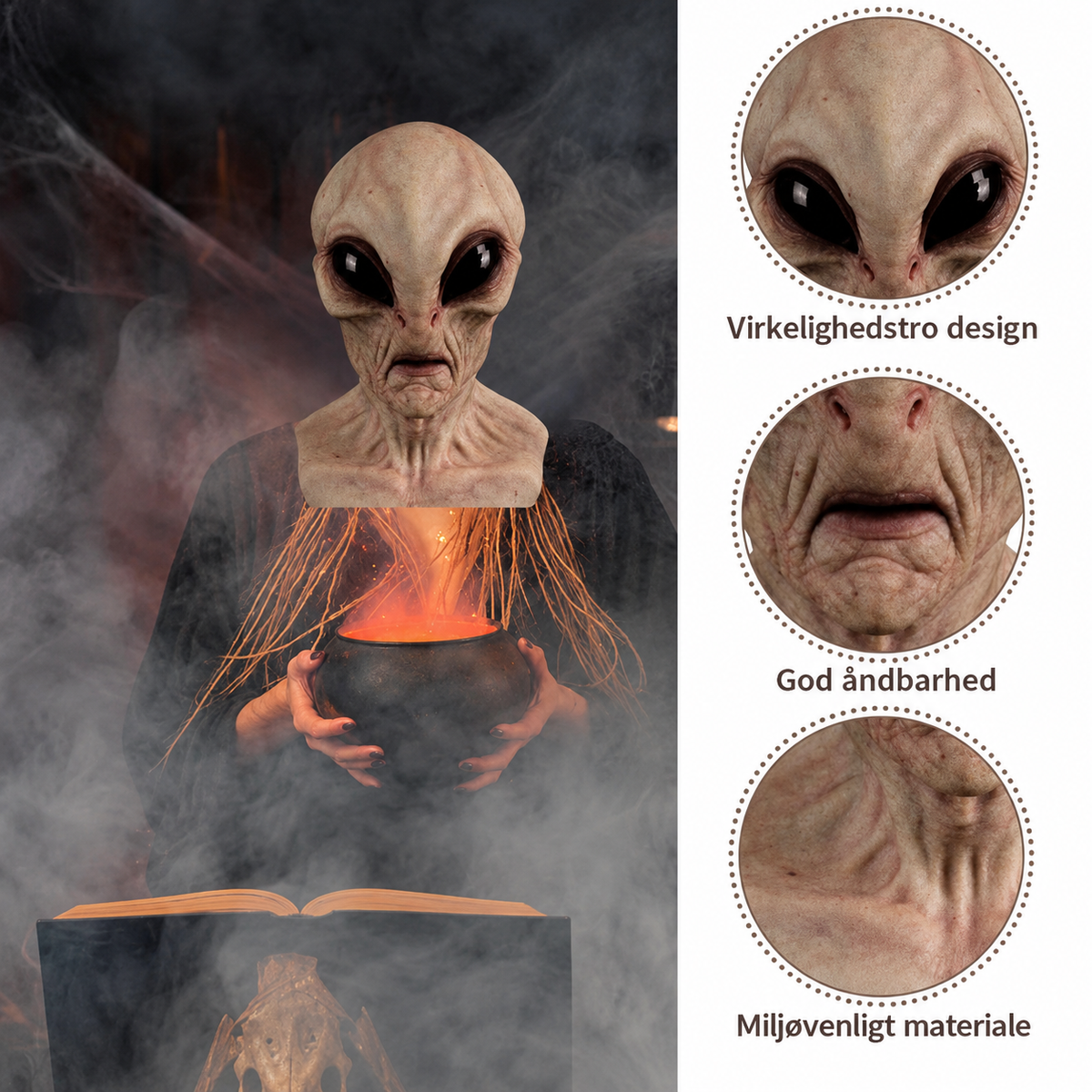SkrækMaske™ – Et uhyggeligt realistisk look til Halloween