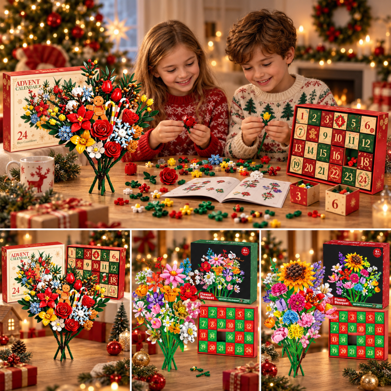 BlomsterJul™ – Byg en smuk buket med 24 magiske juleoverraskelser