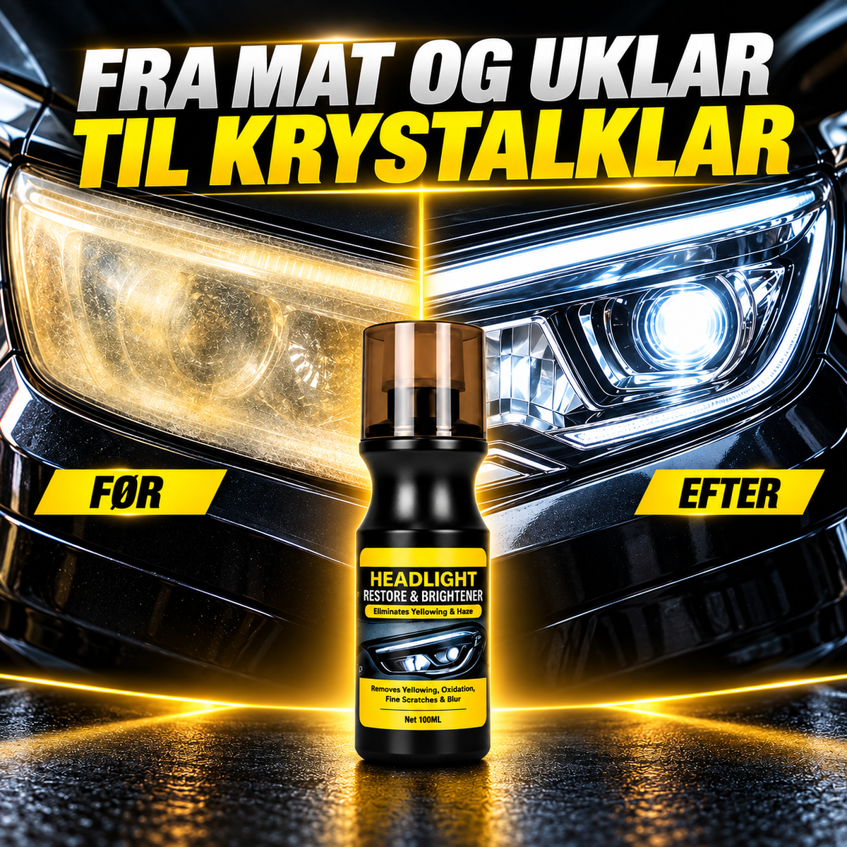LygteKlar™ – Giv bilens matte forlygter nyt liv og glans