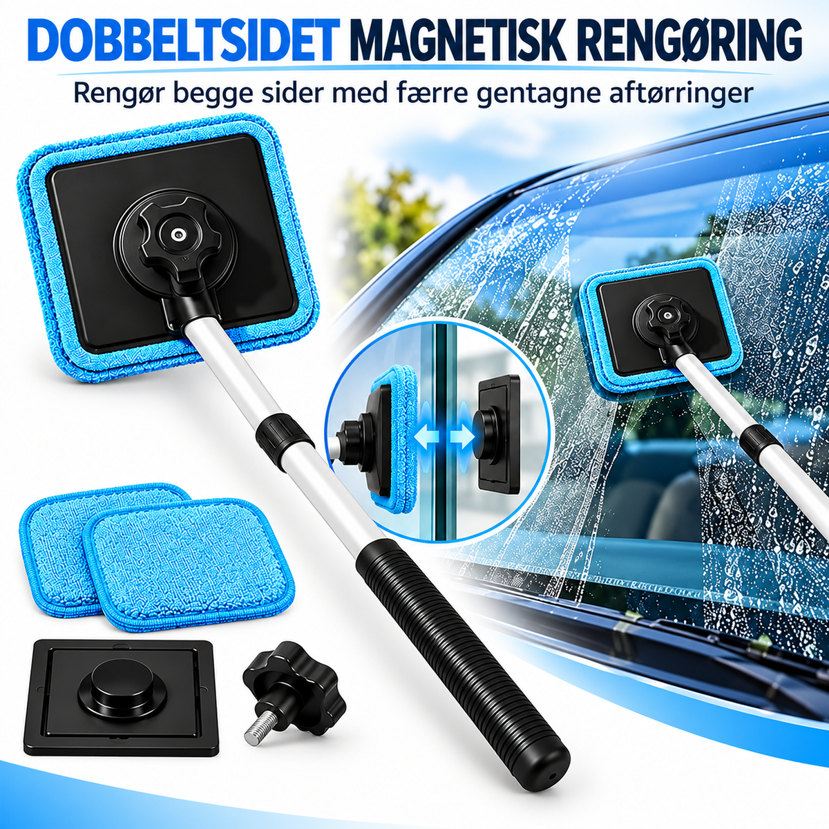 MagnetRens™ – Rengør bilruden på begge sider samtidig med magnetisk teknologi