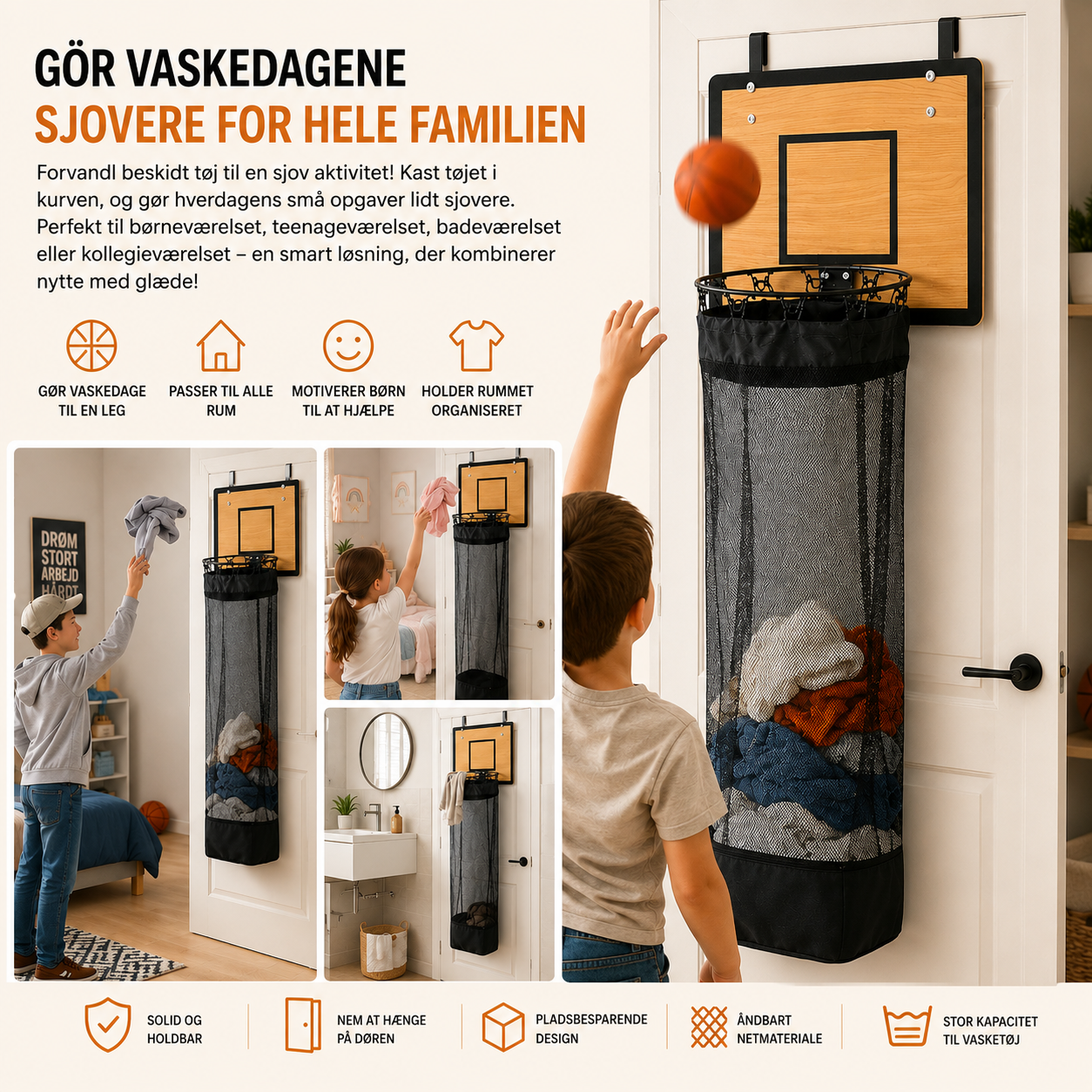 KurvSkud™ – Gør vasketøjet til et slam dunk