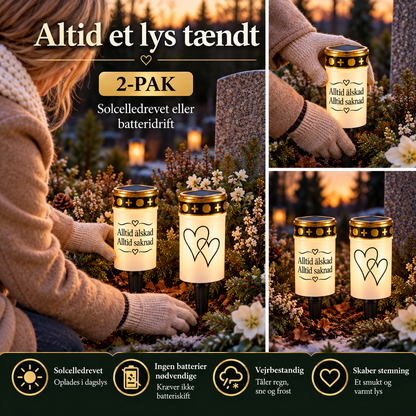 GravLys™ – Smukke mindelys med LED, solcelle og batteridrift