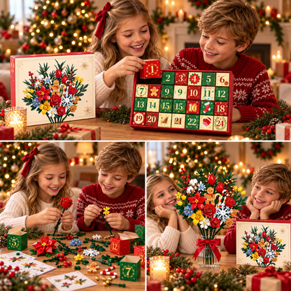 BlomsterJul™ – Byg en smuk buket med 24 magiske juleoverraskelser
