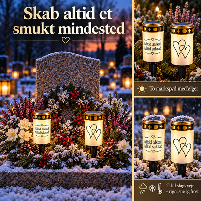 GravLys™ – Smukke mindelys med LED, solcelle og batteridrift