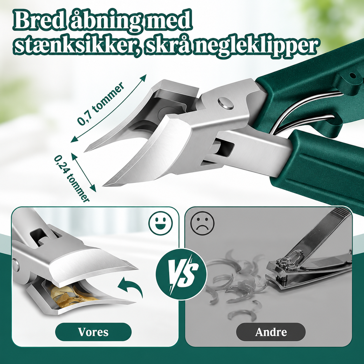 NegleLet™ – Klip tykke og hårde negle nemt med den ergonomiske negleklipper