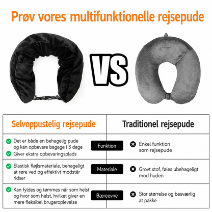 RejsePude™ | Nakkepuden med skjult plads til ekstra bagage