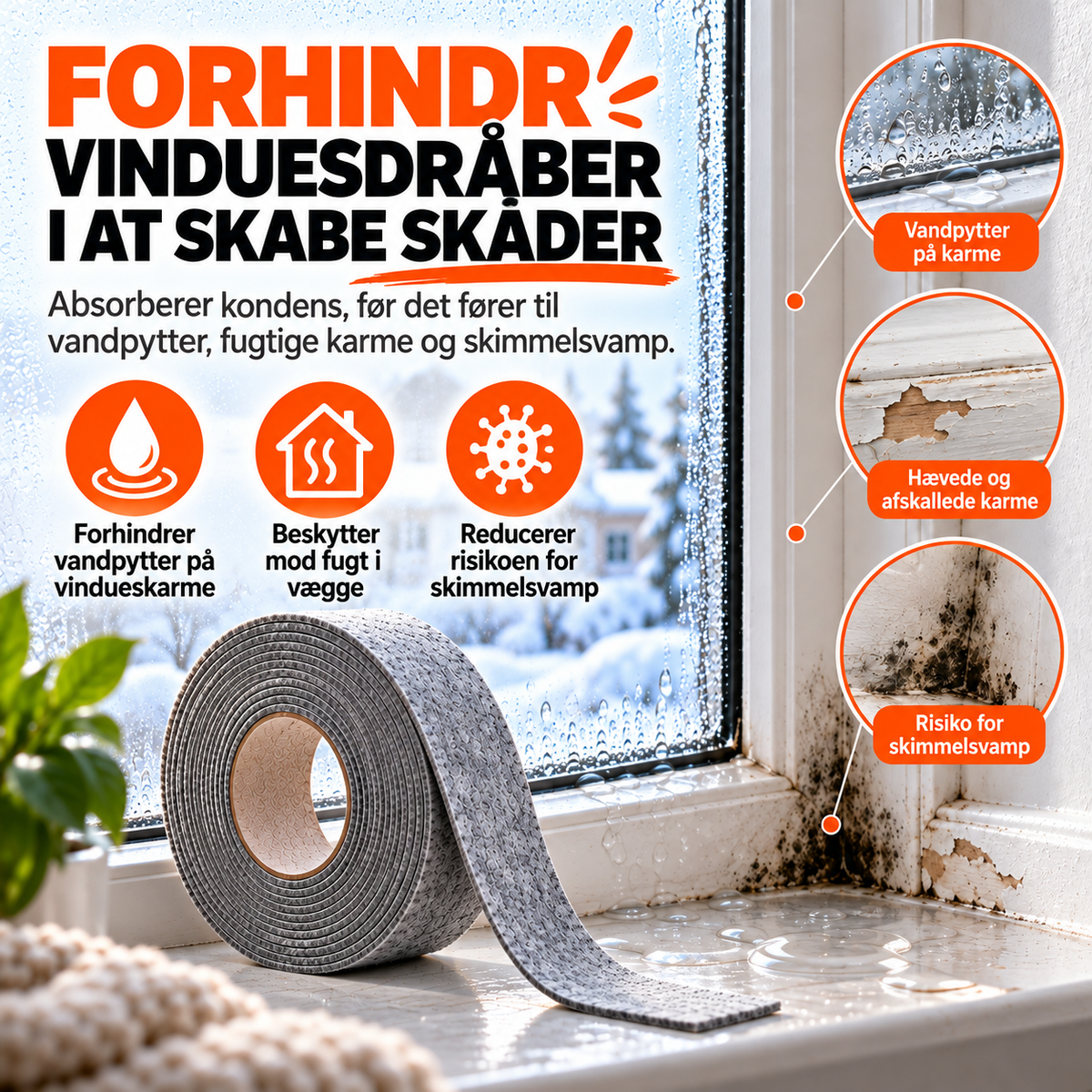 DugStop™ – Absorber kondens fra vinduer og hold vindueskarmen tør