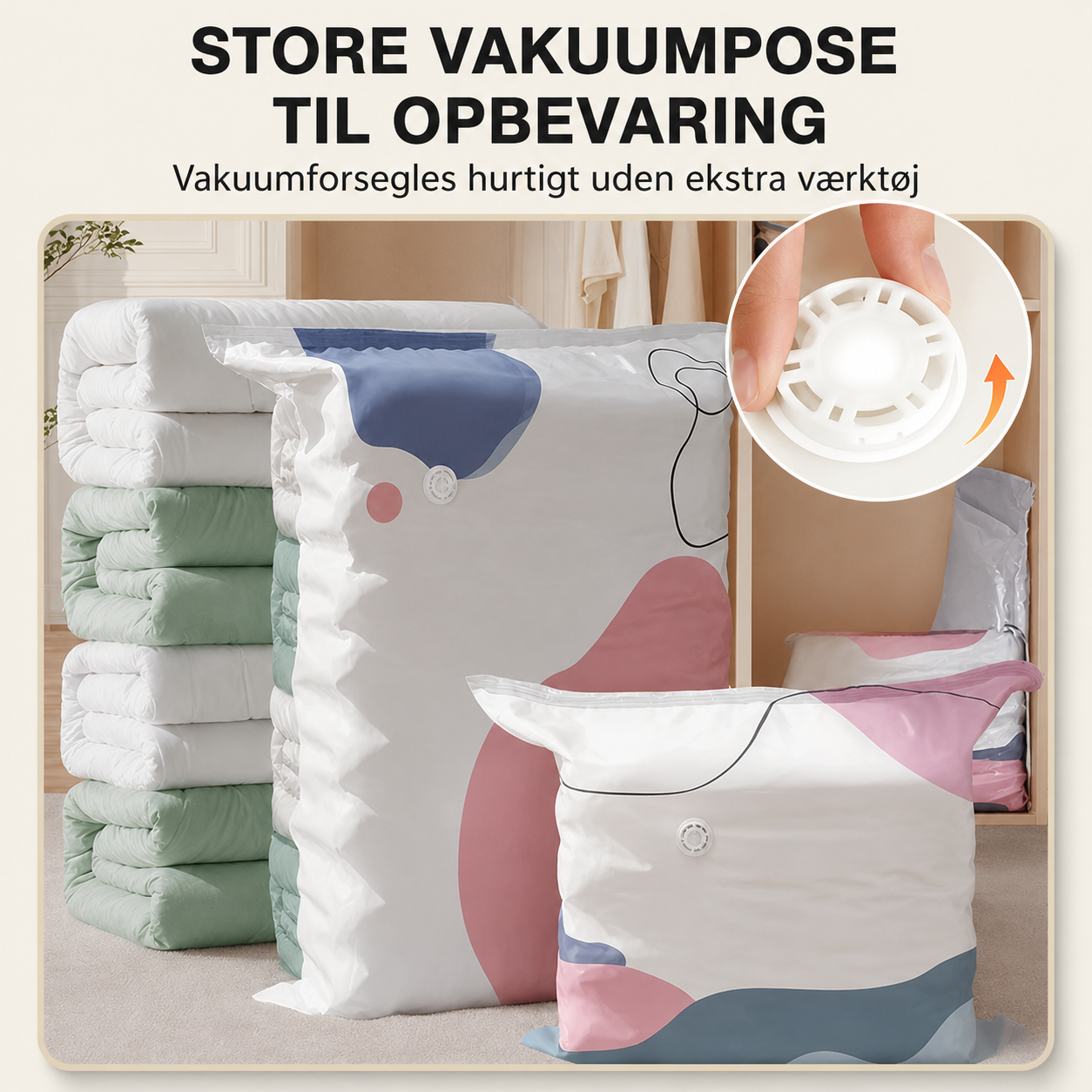 PakSmart™ Vakuumpose – Mere plads i kufferten på få sekunder ✈️