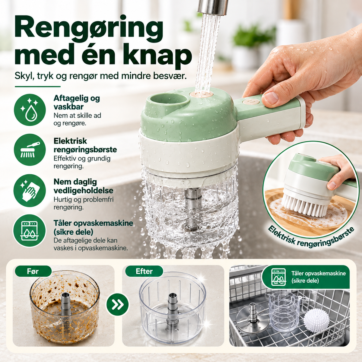 HakSmart™ – Hak grøntsager hurtigt og nemt med 4-i-1 funktion