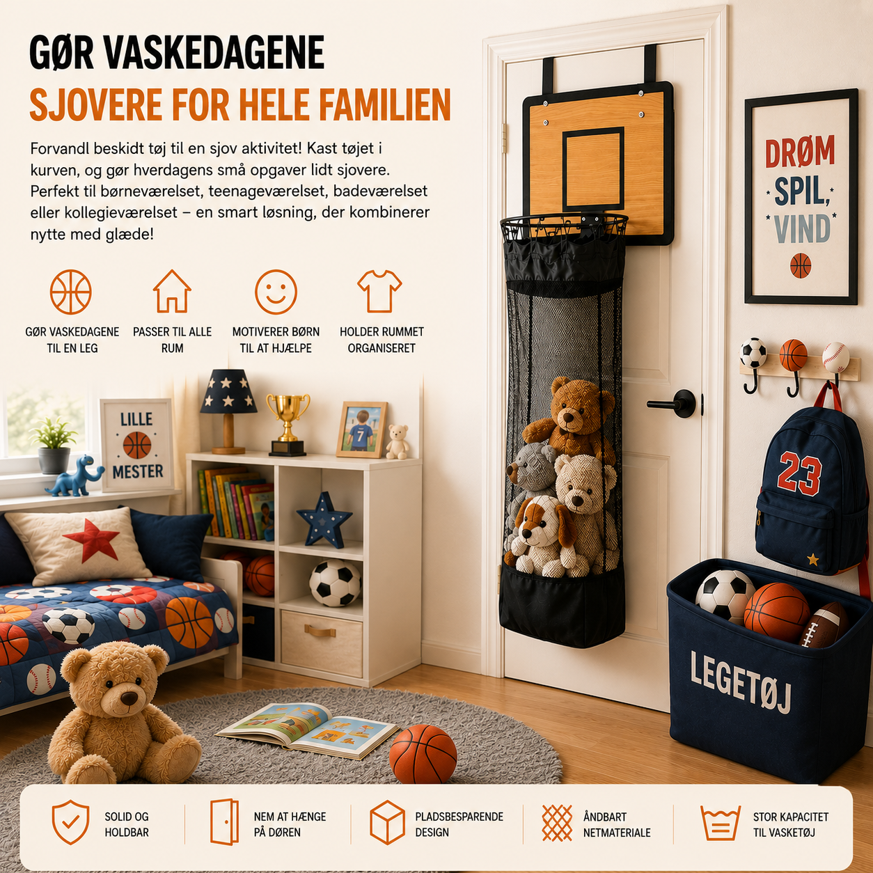 KurvSkud™ – Gør vasketøjet til et slam dunk