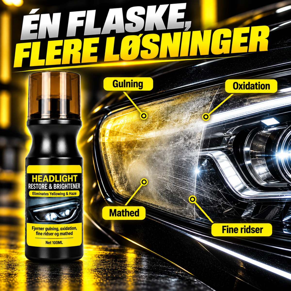 LygteKlar™ – Giv bilens matte forlygter nyt liv og glans
