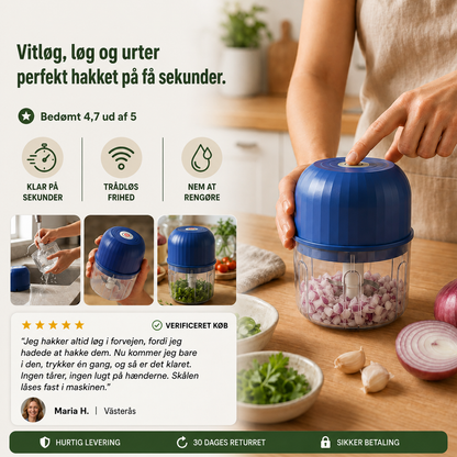 HakKlar™ – Hak hvidløg, løg og urter på få sekunder