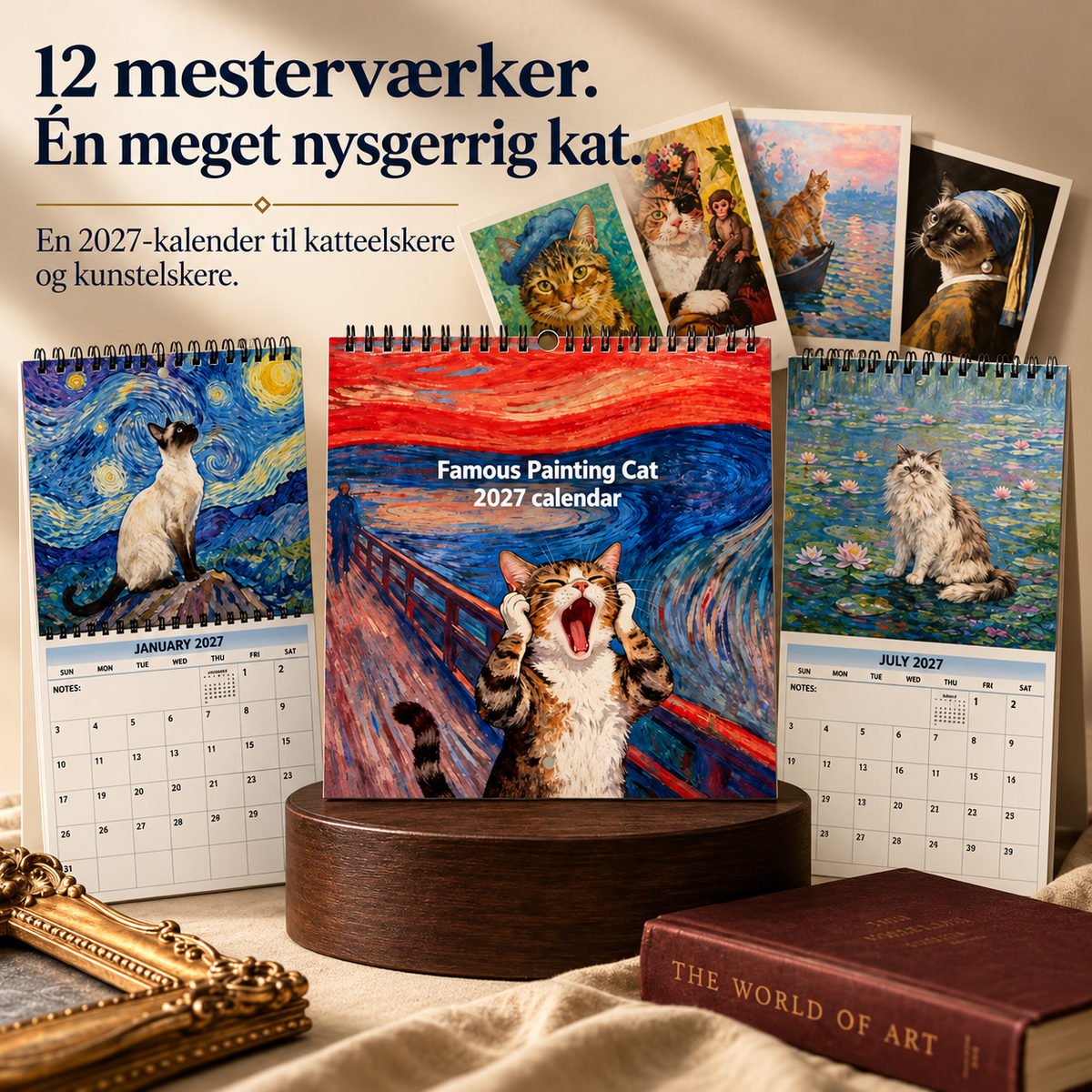KunstKatte™ – Verdensberømt kunst møder kattehumor hele året