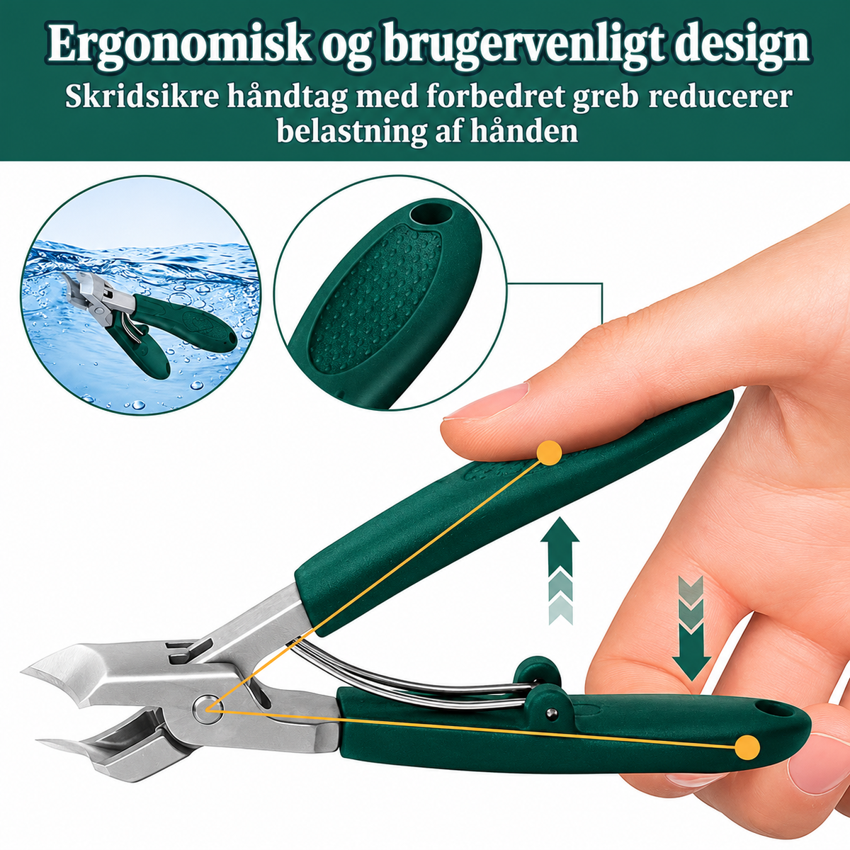 NegleLet™ – Klip tykke og hårde negle nemt med den ergonomiske negleklipper