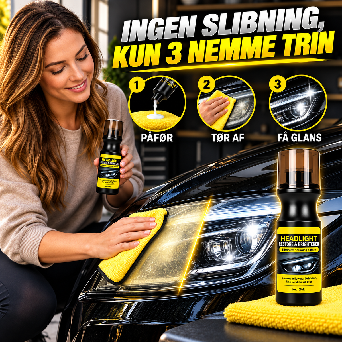 LygteKlar™ – Giv bilens matte forlygter nyt liv og glans