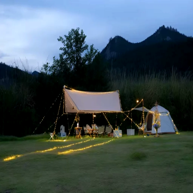 GlowLine™ Camping Lyskæde – Stemningsfuldt lys til dine udendørs eventyr, nem at hænge op overalt