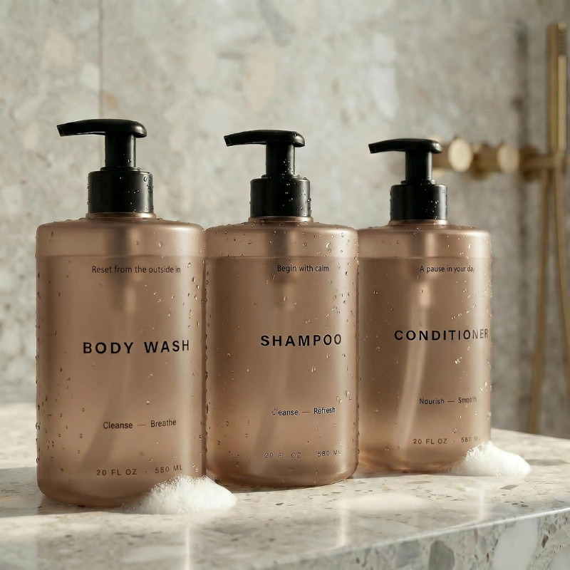 BadeOrden™ – Stilrene dispensere til shampoo, balsam og showergel