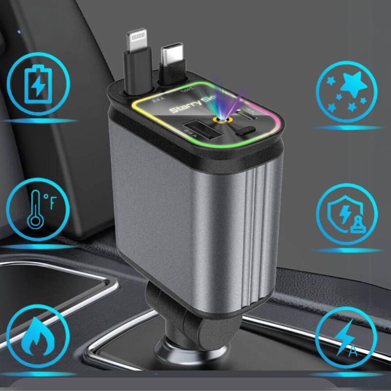 AutoLys™ – 4-i-1 Hurtigoplader med Stjernehimmel