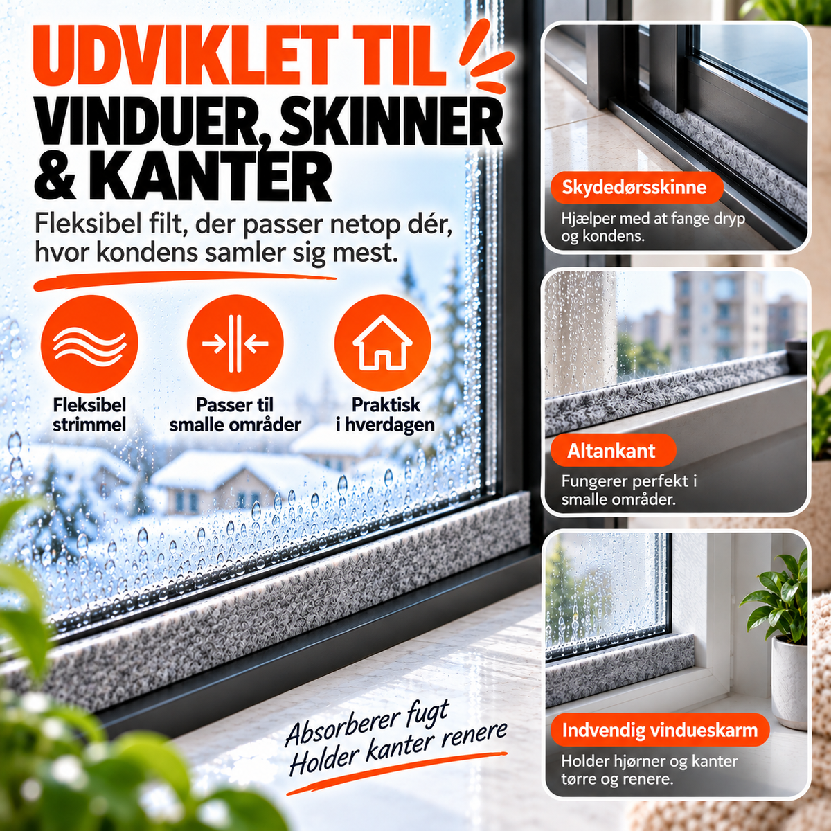 DugStop™ – Absorber kondens fra vinduer og hold vindueskarmen tør