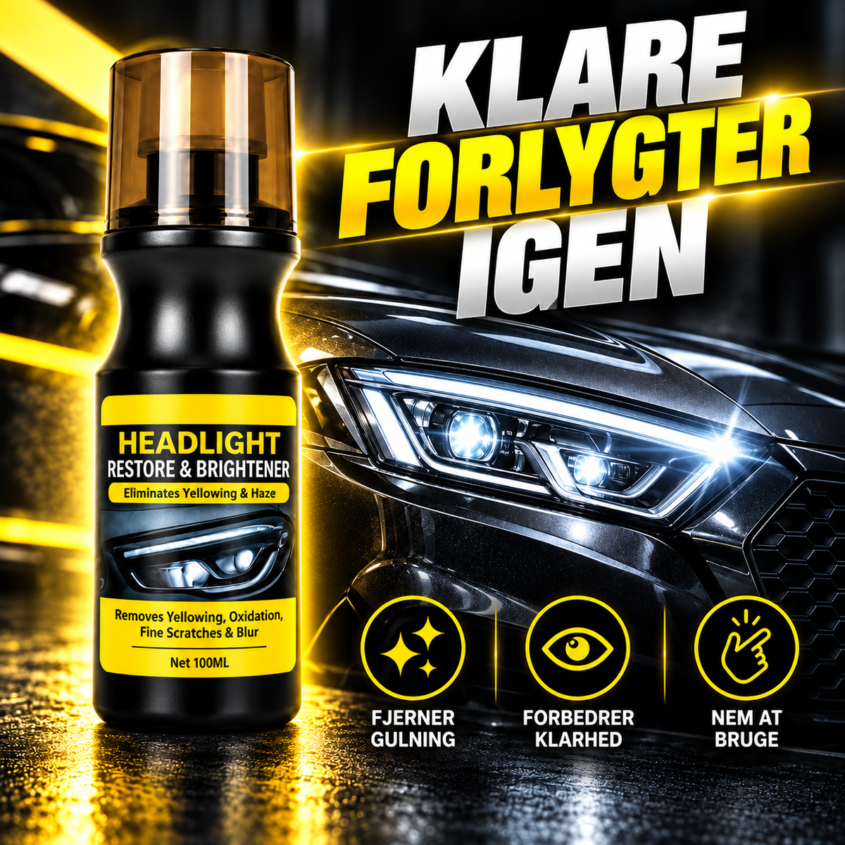LygteKlar™ – Giv bilens matte forlygter nyt liv og glans